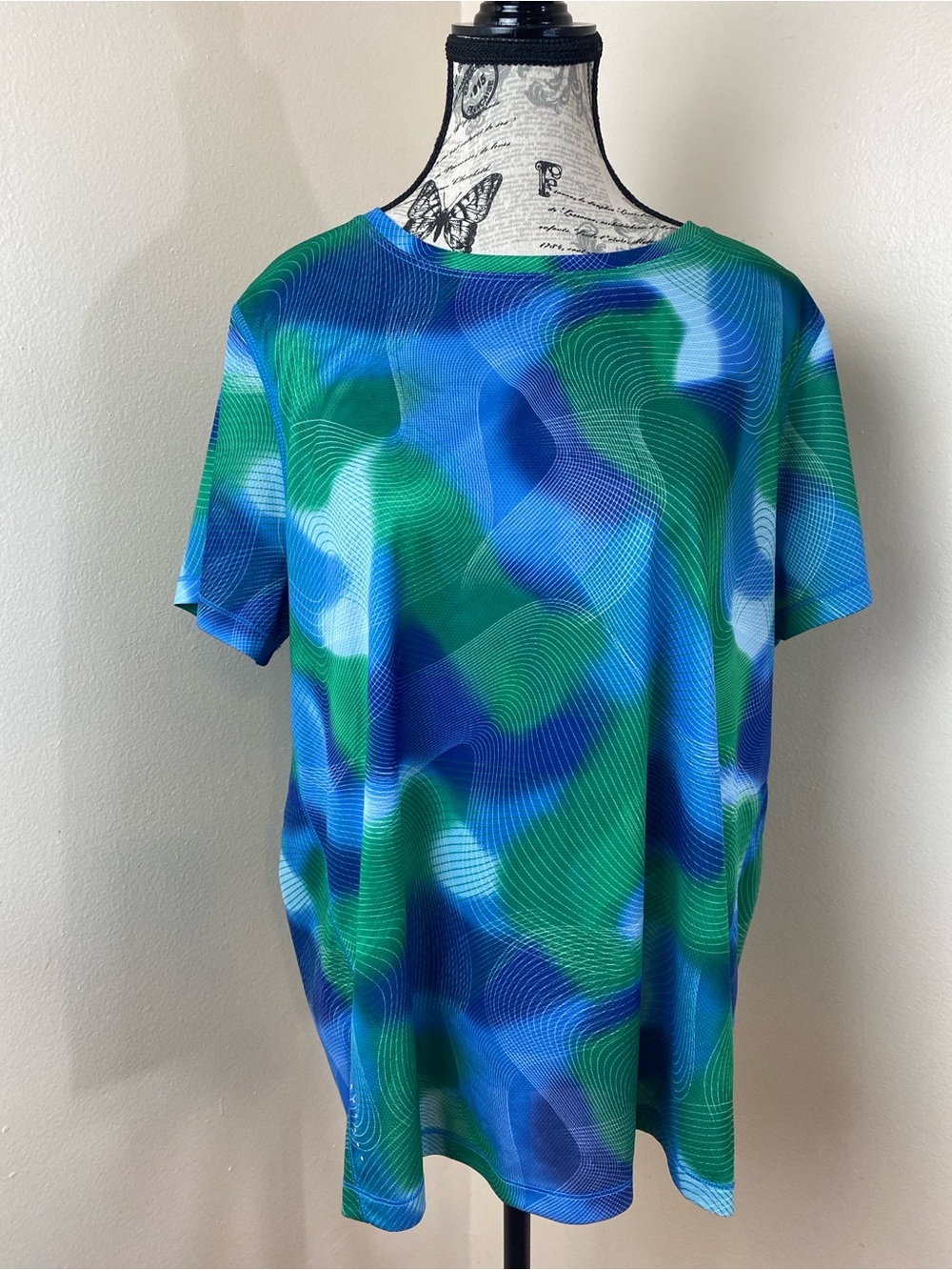 Ideology OEKO-TEX Certified Women’s Blue & Green Athletic Perform Tee Size 1X